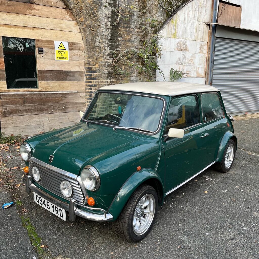 Classic Mini arriving at our workshop for a full custom conversion with extra power. 
